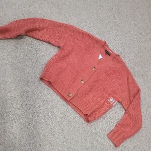 Chic Coral Knit Cardigan